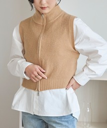 LinoU.（リノユー）の「ダブルジップハイネックベスト（ベスト）」