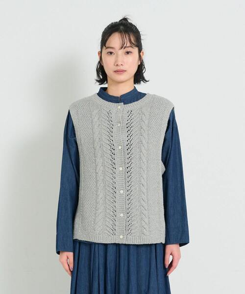 新品アデュートリステス　ベスト セール】◇リリヤーン地柄2wayベスト（ベスト）｜conges payes ADIEU