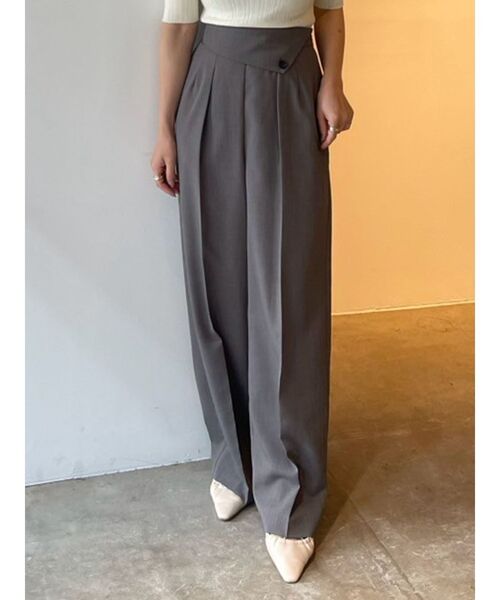 LAGUNAMOON(ラグナムーン)の「ラペルワイドパンツ(その他パンツ・レディース・グレー/ライトグリーン・SMALL/MEDIUM)」の2枚目の写真