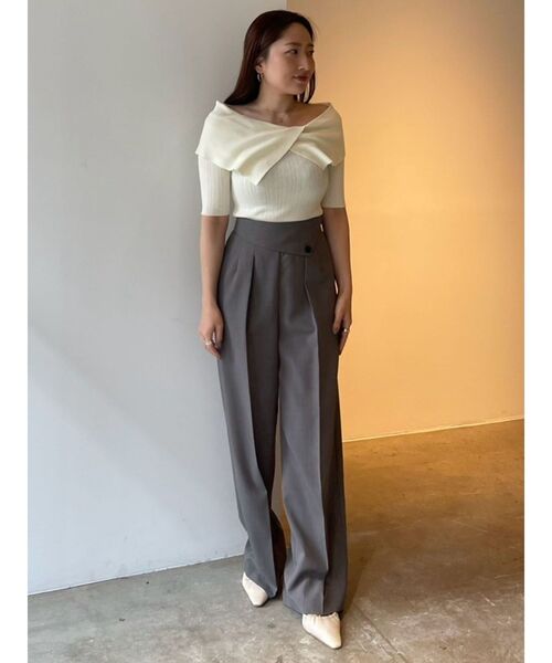 LAGUNAMOON(ラグナムーン)の「ラペルワイドパンツ(その他パンツ・レディース・グレー/ライトグリーン・SMALL/MEDIUM)」の10枚目の写真