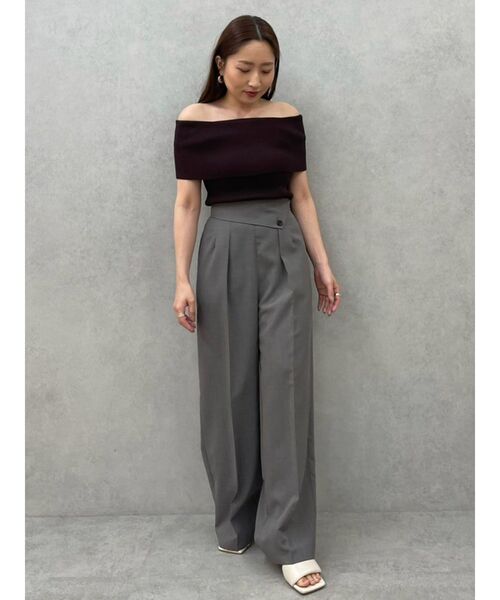 LAGUNAMOON(ラグナムーン)の「ラペルワイドパンツ(その他パンツ・レディース・グレー/ライトグリーン・SMALL/MEDIUM)」の9枚目の写真