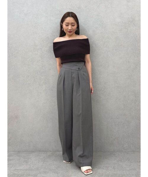 LAGUNAMOON(ラグナムーン)の「ラペルワイドパンツ(その他パンツ・レディース・グレー/ライトグリーン・SMALL/MEDIUM)」の8枚目の写真