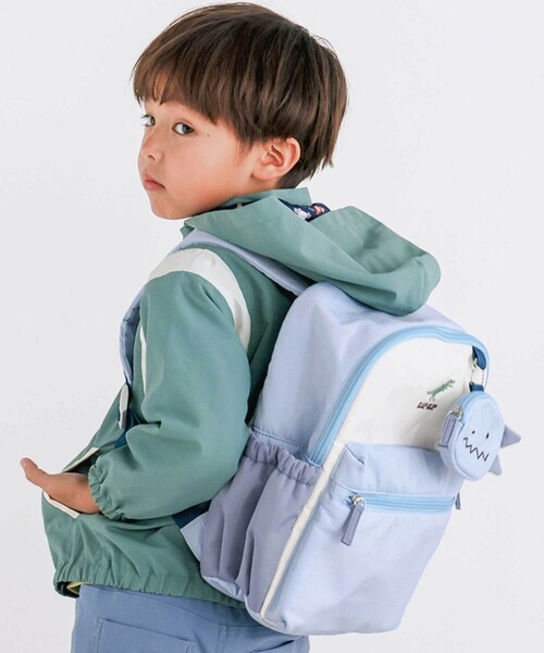 コインケース付き恐竜ウサギワンポイントバイカラーリュック(M~L