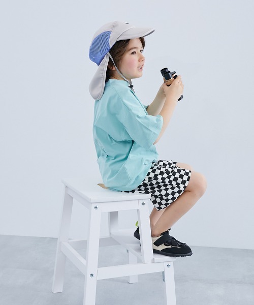devirock(デビロック)の「気化熱でひんやり 保冷剤も入れられる日よけ付き ジェットキャップ(キャップ・キッズ・ブラック/グレー/ブラウン/ピンク・FREE)」の7枚目の写真