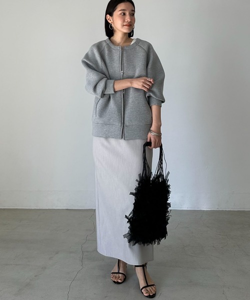 Doux archives(ドゥアルシーヴ)の「ダブルクロスタイトスカート(スカート・レディース・ブラック/グレー/ベージュ・SMALL/MEDIUM)」の9枚目の写真