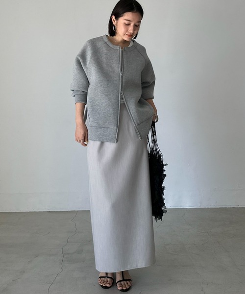 Doux archives(ドゥアルシーヴ)の「ダブルクロスタイトスカート(スカート・レディース・ブラック/グレー/ベージュ・SMALL/MEDIUM)」の10枚目の写真