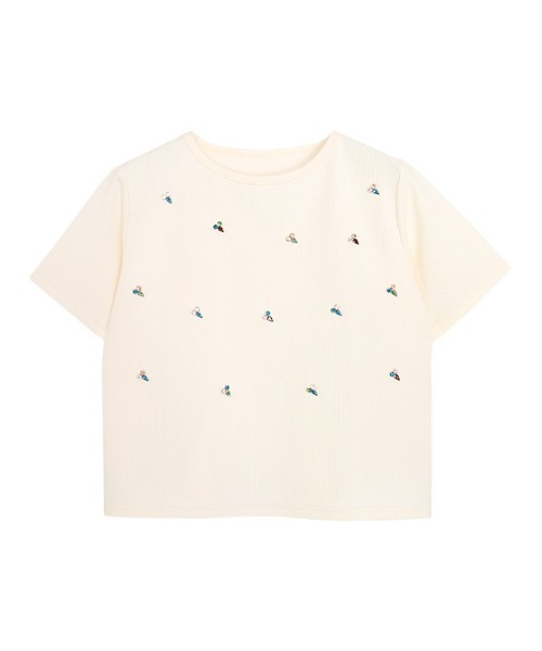 Pierrot(ピエロ)の「多色ビジュー使いプルオーバー(Tシャツ/カットソー・レディース・杢グレー/アイボリー・M/L)」の16枚目の写真