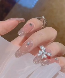 Lace Ladies（レースレディース）の「3D ビジュー付き カラー ネイルチップ セット（ネイルシール/ネイルチップ）」