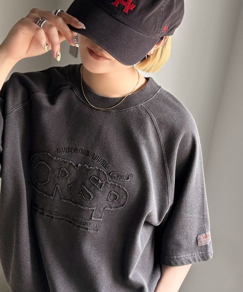 Java（ジャバ）の「《JaVaジャバコラボ》裾はドロストでお好みのシルエットに。ヴィンテージライクな半袖ロゴTシャツ（Tシャツ/カットソー・レディース・ライトブルー/チャコールグレー/ピンク・LARGE/X-LARGE/MEDIUM/SMALL）」の2枚目の写真