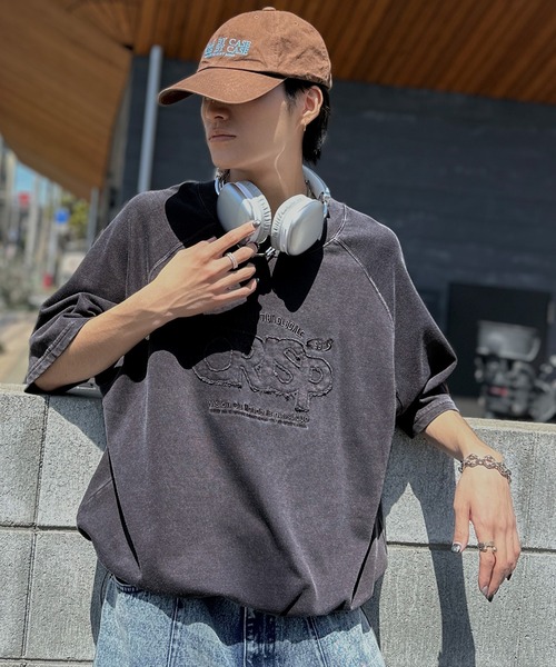 Java（ジャバ）の「《JaVaジャバコラボ》裾はドロストでお好みのシルエットに。ヴィンテージライクな半袖ロゴTシャツ（Tシャツ/カットソー・レディース・ライトブルー/チャコールグレー/ピンク・LARGE/X-LARGE/MEDIUM/SMALL）」の16枚目の写真