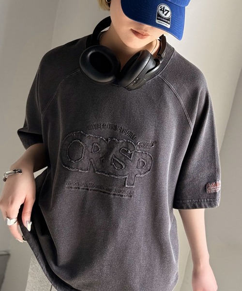Java（ジャバ）の「《JaVaジャバコラボ》裾はドロストでお好みのシルエットに。ヴィンテージライクな半袖ロゴTシャツ（Tシャツ/カットソー・レディース・ライトブルー/チャコールグレー/ピンク・LARGE/X-LARGE/MEDIUM/SMALL）」の4枚目の写真