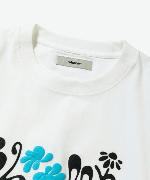 rehacer(レアセル)の「rehacer : Bloom Logo Relax Fit T-shirt / ブルームロゴ リラックスフィット Tシャツ(Tシャツ/カットソー・メンズ・ホワイト/ブラック・SMALL/MEDIUM/LARGE/X-LARGE)」の11枚目の写真