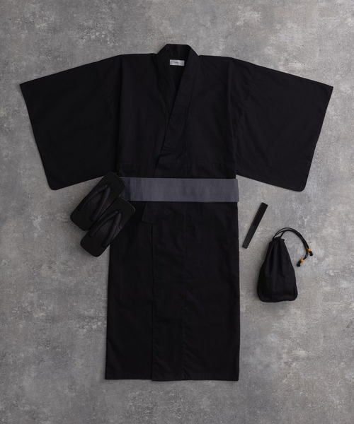 ADRER(アドラー)の「yukata 5 set / 浴衣 5点セット (浴衣・帯・下駄・扇子・巾着)(浴衣・メンズ・ブラック系1/ブラック系3/ブラック系2・XS/S/M/L)」の19枚目の写真