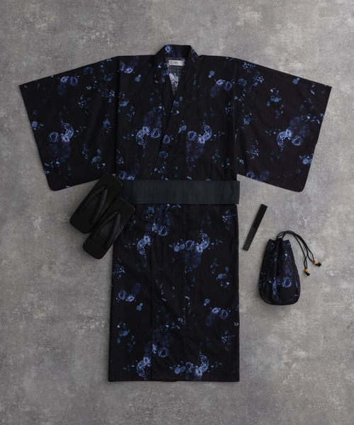 yukata 5 set / 浴衣 5点セット (浴衣・帯・下駄・扇子・巾着