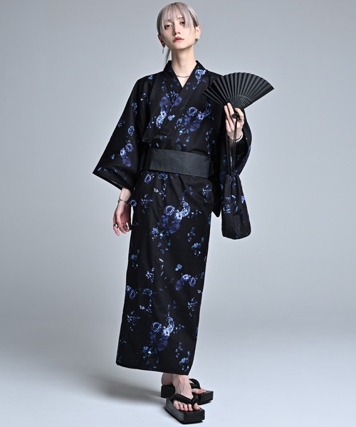 ADRER(アドラー)の「yukata 5 set / 浴衣 5点セット (浴衣・帯・下駄・扇子・巾着)(浴衣・メンズ・ブラック系1/ブラック系3/ブラック系2/ブラック系4・XS/S/M/L)」の17枚目の写真