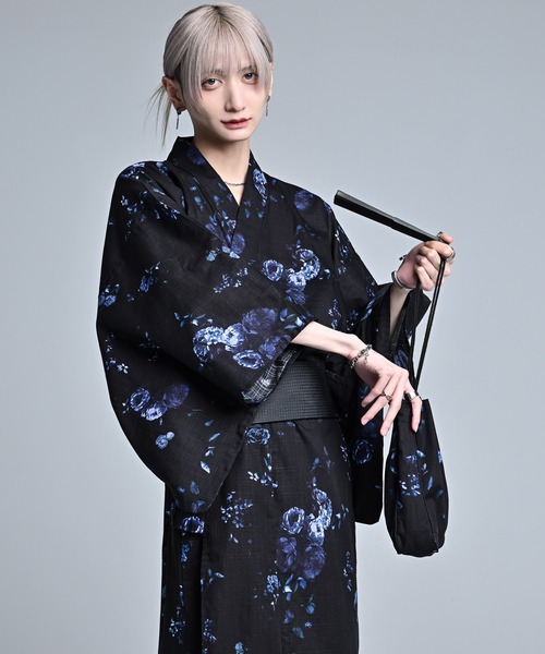 ADRER(アドラー)の「yukata 5 set / 浴衣 5点セット (浴衣・帯・下駄・扇子・巾着)(浴衣・メンズ・ブラック系1/ブラック系3/ブラック系2/ブラック系4・XS/S/M/L)」の16枚目の写真