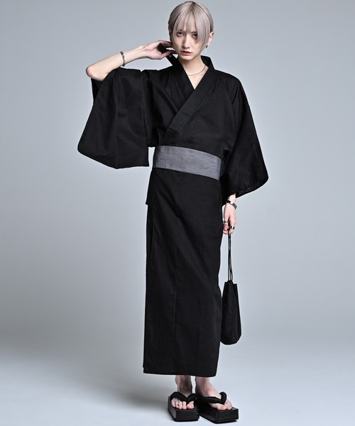 ADRER(アドラー)の「yukata 5 set / 浴衣 5点セット (浴衣・帯・下駄・扇子・巾着)(浴衣・メンズ・ブラック系1/ブラック系3/ブラック系2/ブラック系4・XS/S/M/L)」の14枚目の写真