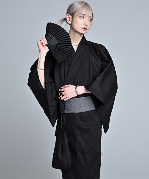 ADRER(アドラー)の「yukata 5 set / 浴衣 5点セット (浴衣・帯・下駄・扇子・巾着)(浴衣・メンズ・ブラック系1/ブラック系3/ブラック系2/ブラック系4・XS/S/M/L)」の12枚目の写真