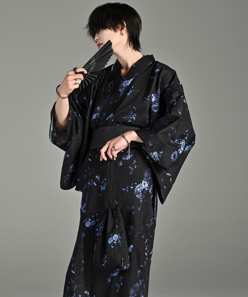 ADRER(アドラー)の「yukata 5 set / 浴衣 5点セット (浴衣・帯・下駄・扇子・巾着)(浴衣・メンズ・ブラック系1/ブラック系3/ブラック系2/ブラック系4・XS/S/M/L)」の15枚目の写真