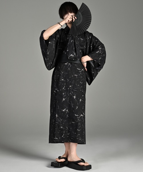 ADRER(アドラー)の「yukata 5 set / 浴衣 5点セット (浴衣・帯・下駄・扇子・巾着)(浴衣・メンズ・ブラック系1/ブラック系3/ブラック系2・XS/S/M/L)」の17枚目の写真