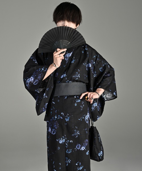ADRER(アドラー)の「yukata 5 set / 浴衣 5点セット (浴衣・帯・下駄・扇子・巾着)(浴衣・メンズ・ブラック系1/ブラック系3/ブラック系2・XS/S/M/L)」の10枚目の写真