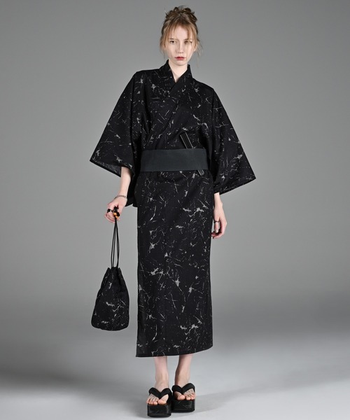 yukata 5 set / 浴衣 5点セット (浴衣・帯・下駄・扇子・巾着