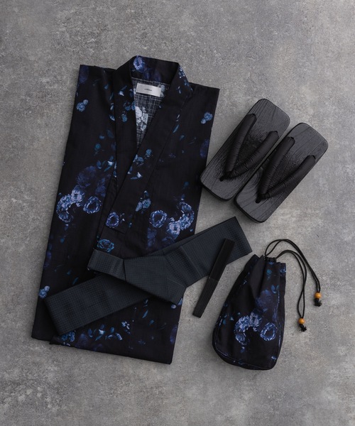ADRER(アドラー)の「yukata 5 set / 浴衣 5点セット (浴衣・帯・下駄・扇子・巾着)(浴衣・メンズ・ブラック系1/ブラック系3/ブラック系2/ブラック系4・XS/S/M/L)」の10枚目の写真