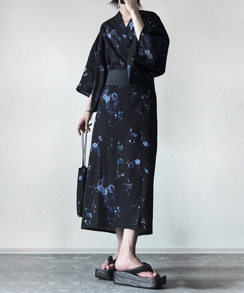 ADRER(アドラー)の「yukata 5 set / 浴衣 5点セット (浴衣・帯・下駄・扇子・巾着)(浴衣・メンズ・ブラック系1/ブラック系3/ブラック系2・XS/S/M/L)」の8枚目の写真