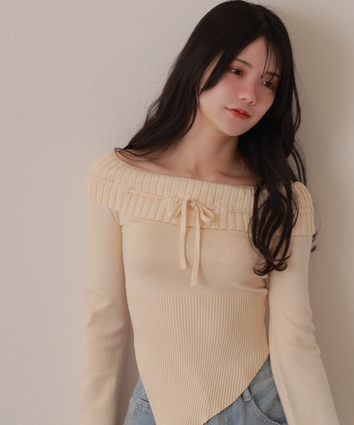 ANDMARY Dada ribbon tops オフショル トップス mdl_1_4abf98bb-2b04