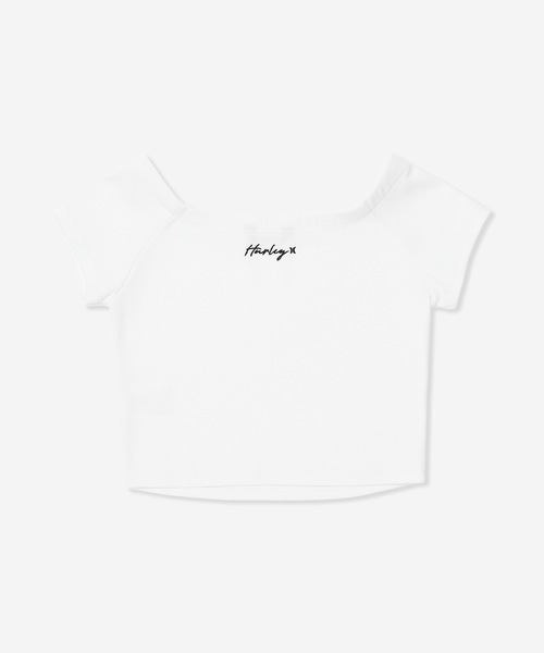 tシャツ 「Hurley/ハーレー」レディース丈短Tシャツ　オフショルダートップす　ヨガ　フィットネス　RIB OFF SHOULDER TEE レデ Hurley/ハーレー】レディース丈短Tシャツ オフショルダートップ