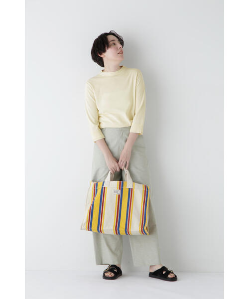 human woman（ヒューマンウーマン）の「◆【ウォッシャブル・UVカット】コットン混モックネックプルオーバー（ニット/セーター・レディース・ホワイト系その他/ネイビー/パープル・MEDIUM）」の13枚目の写真