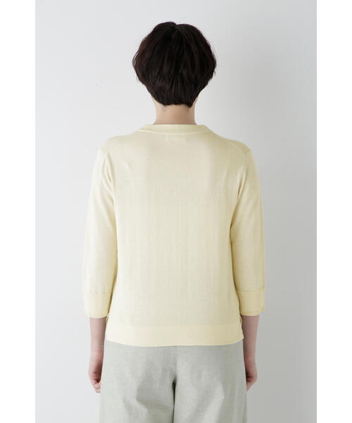 human woman（ヒューマンウーマン）の「◆【ウォッシャブル・UVカット】コットン混モックネックプルオーバー（ニット/セーター・レディース・ホワイト系その他/ネイビー/パープル・MEDIUM）」の16枚目の写真