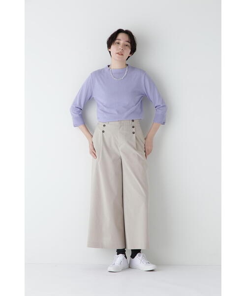 human woman（ヒューマンウーマン）の「◆【ウォッシャブル・UVカット】コットン混モックネックプルオーバー（ニット/セーター・レディース・ホワイト系その他/ネイビー/パープル・MEDIUM）」の19枚目の写真