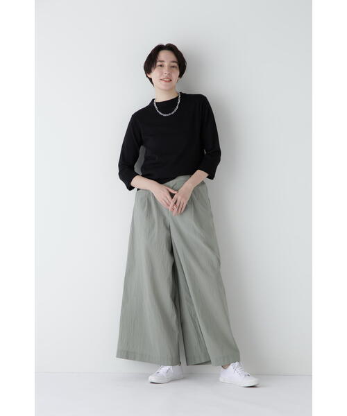 human woman（ヒューマンウーマン）の「◆【ウォッシャブル・UVカット】コットン混モックネックプルオーバー（ニット/セーター・レディース・ホワイト系その他/ネイビー/パープル・MEDIUM）」の7枚目の写真