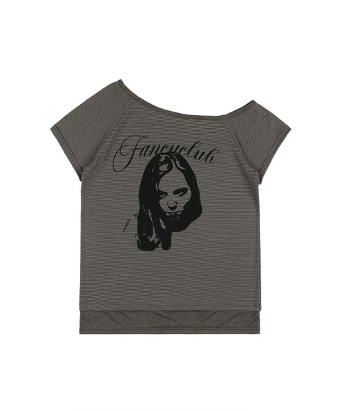 FANCY CLUB（ファンシークラブ）の「A'GEM/9 × .kom 『 FANCY CLUB/ファンシークラブ』 MYSTIC ONE-SHOULDER TEE/ミスティック ワンショルダー TEE（Tシャツ/カットソー・レディース・ブラック/ブラウン・FREE）」の9枚目の写真