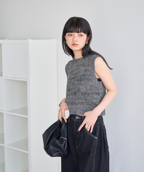 NOGLE(ノグル)の「【NOGLE/ノグル】ミックスサマーニット(その他トップス・レディース・ネイビー/ブラウン/ブラック/アイボリー・FREE)」の7枚目の写真