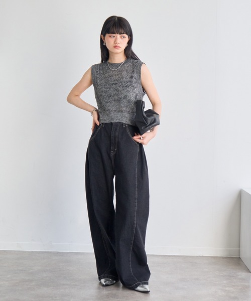 NOGLE(ノグル)の「【NOGLE/ノグル】ミックスサマーニット(その他トップス・レディース・ネイビー/ブラウン/ブラック/アイボリー・FREE)」の12枚目の写真