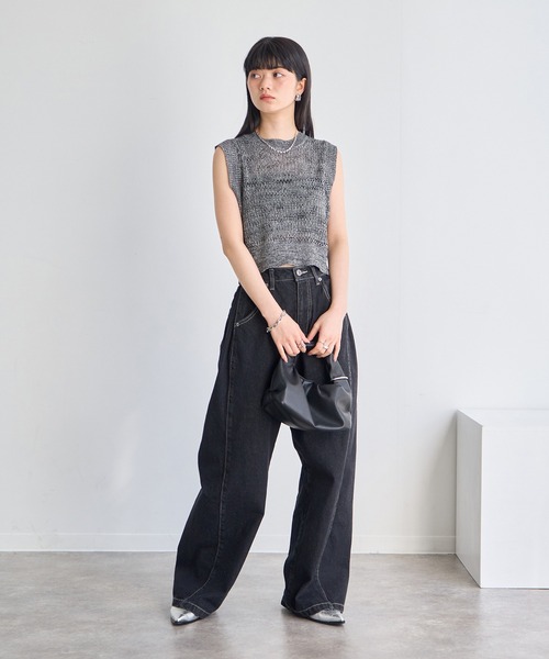 NOGLE(ノグル)の「【NOGLE/ノグル】ミックスサマーニット(その他トップス・レディース・ネイビー/ブラウン/ブラック/アイボリー・FREE)」の9枚目の写真