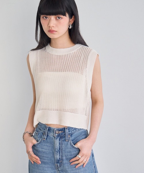 【aaa】nknit ンニット　サマーニット⭐︎ セール】【WEB限定】ホールガーメント 鹿の子編みVネックサマー