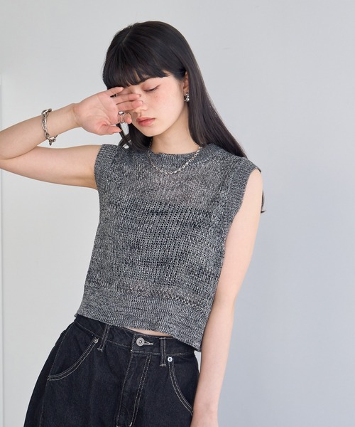 NOGLE(ノグル)の「【NOGLE/ノグル】ミックスサマーニット(その他トップス・レディース・ネイビー/ブラウン/ブラック/アイボリー・FREE)」の8枚目の写真