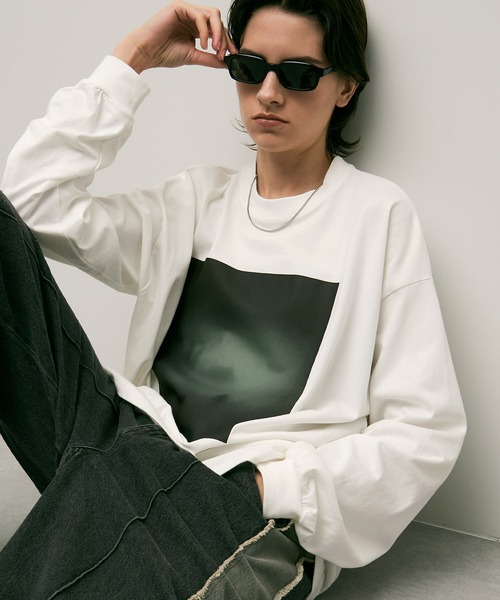 ENDER PRODUCTS(エンダープロダクツ)の「ノイズランドスケープグラフィックプリントカットソー【ENDER PRODUCTS/エンダープロダクツ】(Tシャツ/カットソー・メンズ・ホワイト・L)」の1枚目の写真