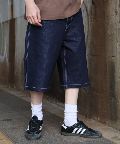 【入手困難】FUBU フブ デニム ペインター ハーフパンツ メキシコ製 刺繍 古着 FUBU デニムペインターショーツ ハーフパンツ メンズw32