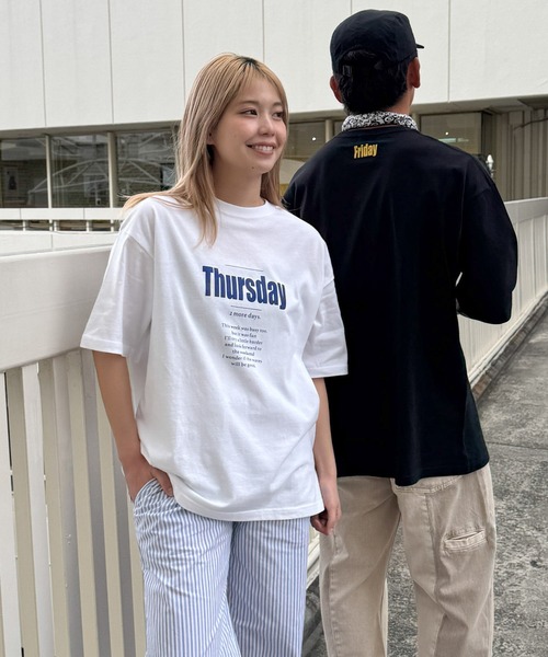 CANAL JEAN(キャナルジーン)の「1975 TOKYO Thursday半袖Tシャツ(Tシャツ/カットソー・レディース・ブラック/ホワイト・MEDIUM/LARGE/X-LARGE)」の1枚目の写真