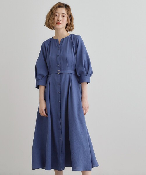 grove(グローブ)の「麻調メッシュラグランスリーブワンピース(ワンピース・レディース・ブルー系その他/ベージュ/スミクロ・03/02/01/04/05)」の13枚目の写真