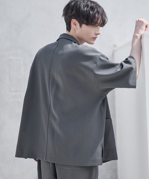 セットアップ 2点セット】ダブルテーラード半袖シャツ+ワイドバギー