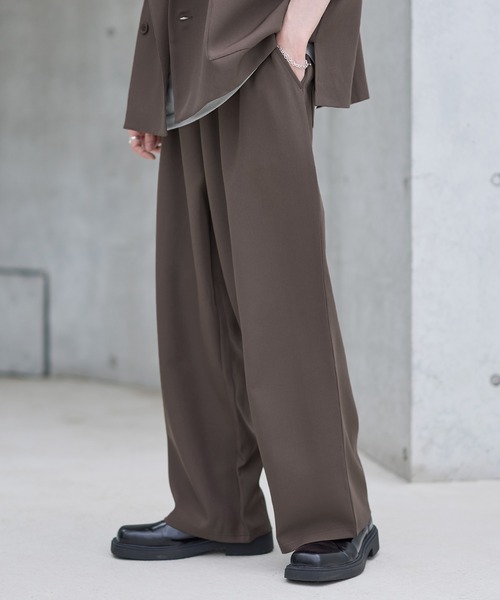 ASTRONOMY（アストロノミー）の「【セットアップ 2点セット】ダブルテーラード半袖シャツ+ワイドバギーイージーパンツ（セットアップ・メンズ・グレー/ブラック/チャコール/ネイビー/ブラウン/グレー系/ブラック系・S/M/L/XL）」の16枚目の写真