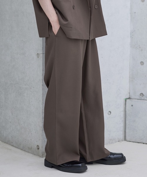 ASTRONOMY（アストロノミー）の「【セットアップ 2点セット】ダブルテーラード半袖シャツ+ワイドバギーイージーパンツ（セットアップ・メンズ・グレー/ブラック/チャコール/ネイビー/ブラウン/グレー系/ブラック系・S/M/L/XL）」の17枚目の写真