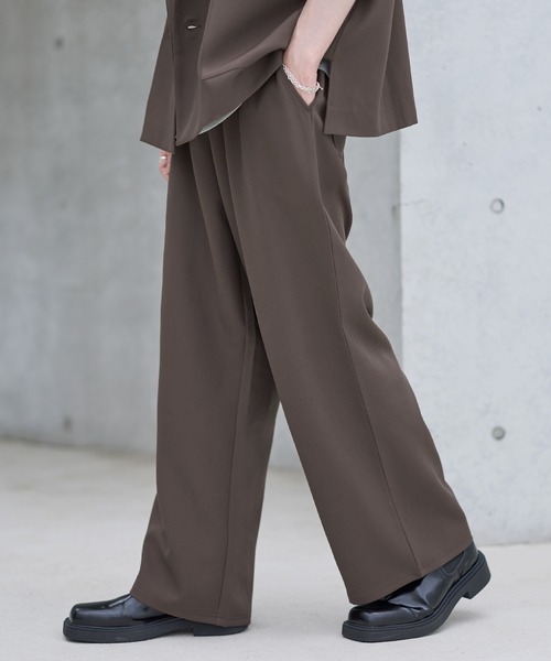 ASTRONOMY（アストロノミー）の「【セットアップ 2点セット】ダブルテーラード半袖シャツ+ワイドバギーイージーパンツ（セットアップ・メンズ・グレー/ブラック/チャコール/ネイビー/ブラウン/グレー系/ブラック系・S/M/L/XL）」の18枚目の写真