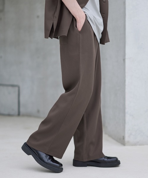 ASTRONOMY（アストロノミー）の「【セットアップ 2点セット】ダブルテーラード半袖シャツ+ワイドバギーイージーパンツ（セットアップ・メンズ・グレー/ブラック/チャコール/ネイビー/ブラウン/グレー系/ブラック系・S/M/L/XL）」の19枚目の写真