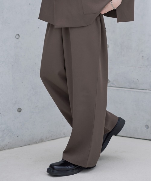 ASTRONOMY（アストロノミー）の「【セットアップ 2点セット】ダブルテーラード半袖シャツ+ワイドバギーイージーパンツ（セットアップ・メンズ・グレー/ブラック/チャコール/ネイビー/ブラウン/グレー系/ブラック系・S/M/L/XL）」の20枚目の写真